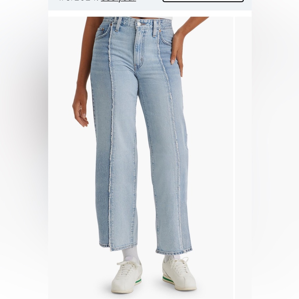 LEVIS RECRAFTED CROP BAGGY JEANS SIZE27x28